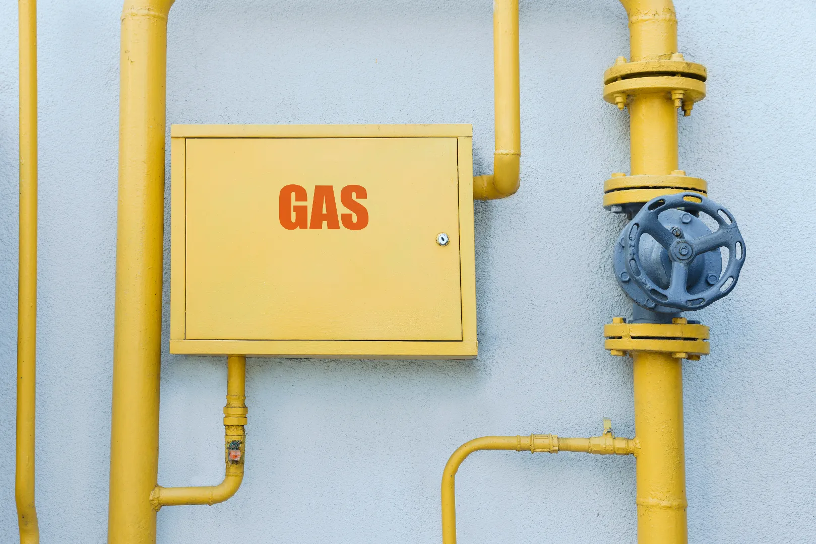 Gas meter box and pipes serviced by licensed plumber in Scarborough — gas line experts