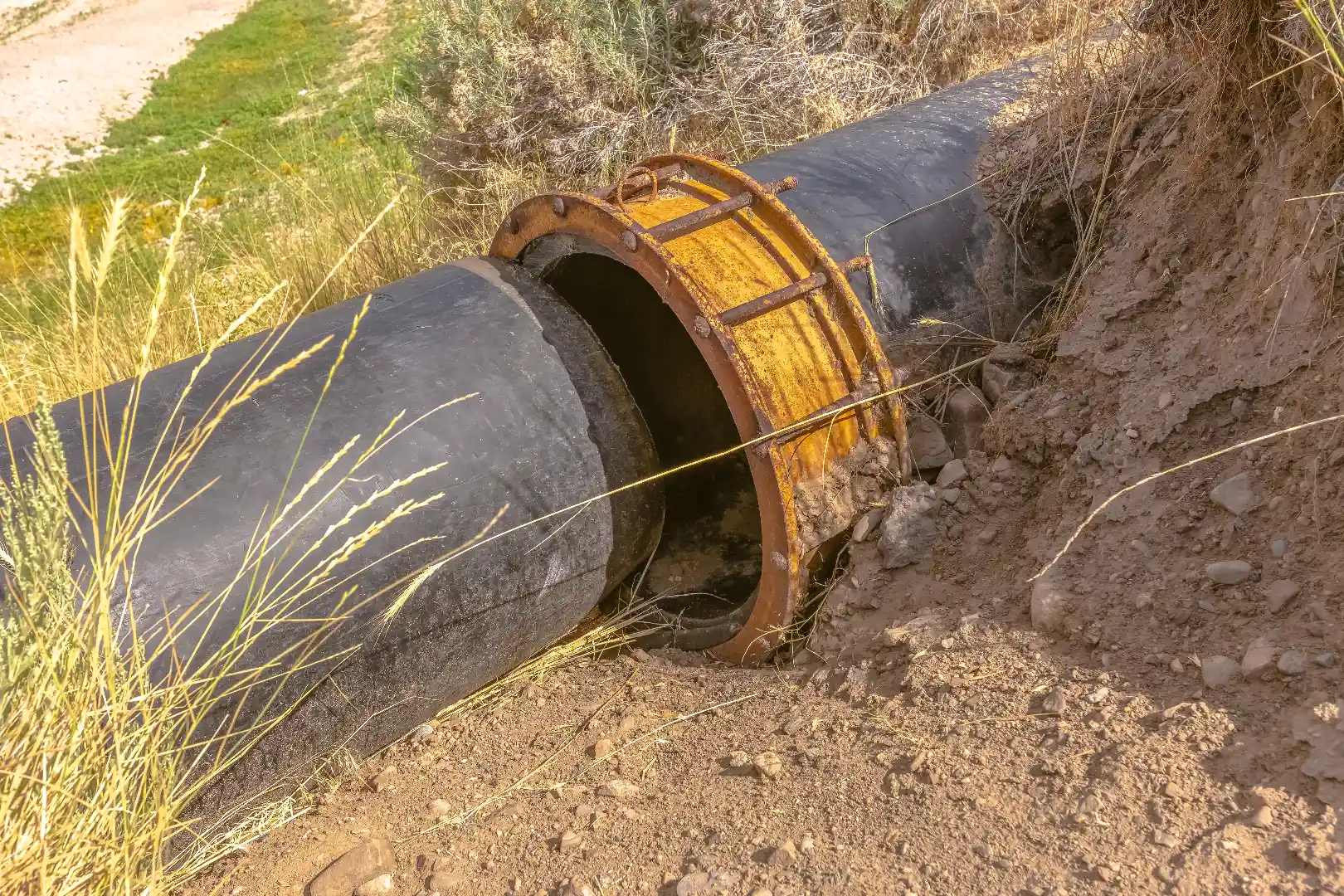 Water pipe out of commission showing damage found during sewer camera inspection in Toronto